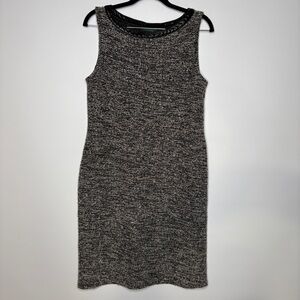 Lauren Ralph Lauren Black & White Knit Boucle Tweed Sheath Dress Size Large
